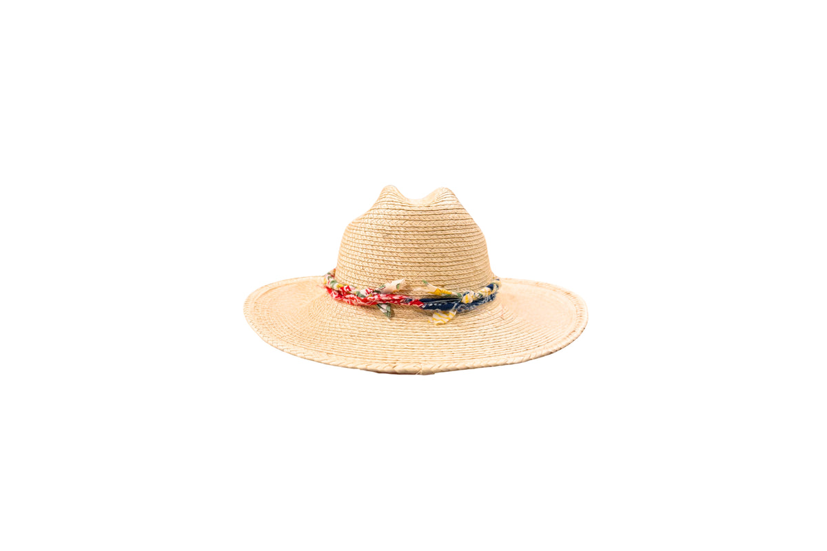 Nido kids palm straw hat, back view