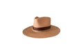 Cantera toasted honey Panama straw hat, angled view