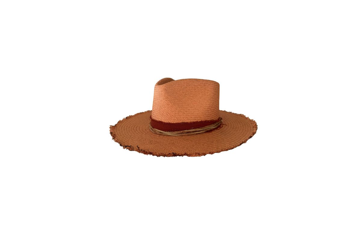 Médano toasted honey Panama straw hat, angled view
