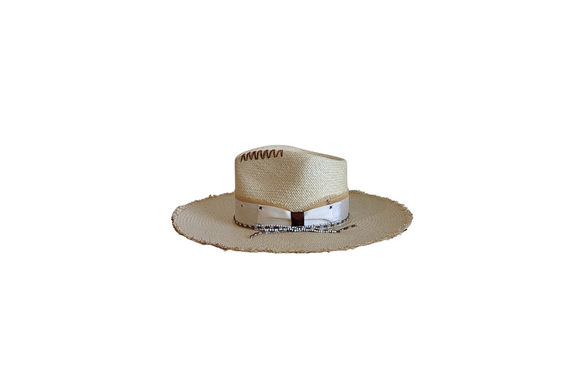 Salina natural Panama straw hat, side view