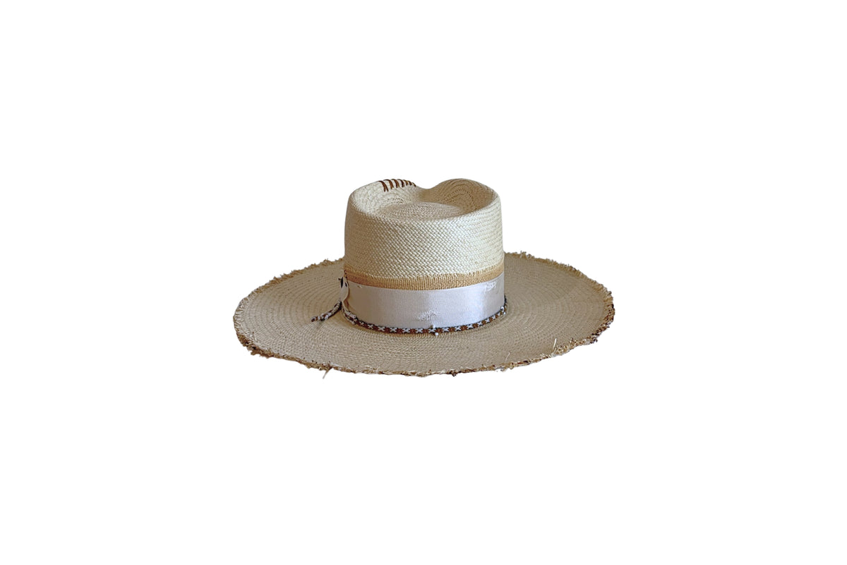 Salina natural Panama straw hat, back view