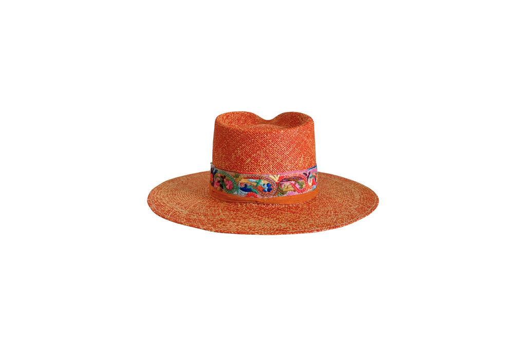 Solana copper Panama straw hat, back view