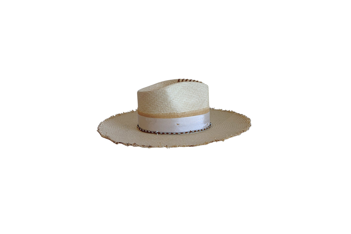 Salina natural Panama straw hat, other side view