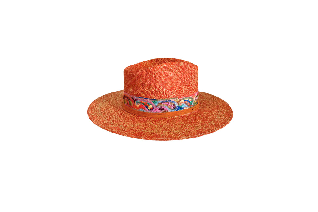 Solana copper Panama straw hat, other side view