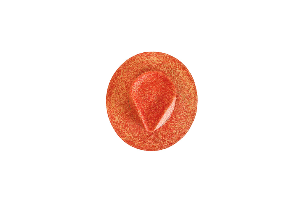 Solana copper Panama straw hat, top-down view